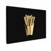 Friet - Goud - Chrome - Eten Tuinposter op houten frame 2 cm dik klein -3d