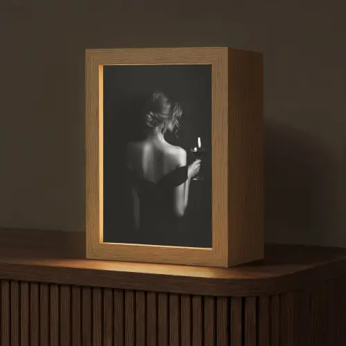 Vrouw - Wijn - Jurk Light Box met kabel (Tafellamp) klein -z3d_website