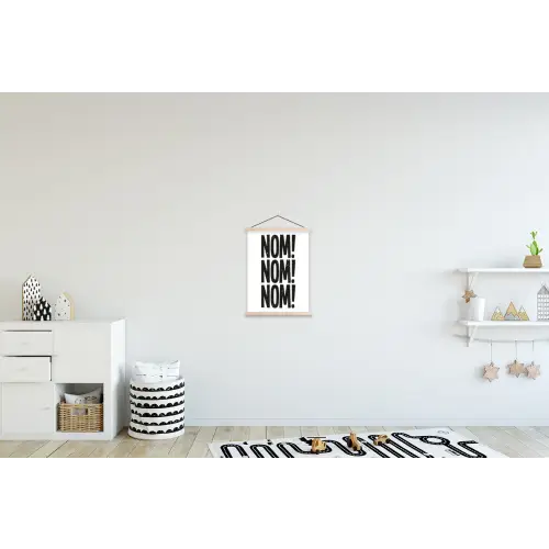 Decoratie - Japandi - Vintage - Zwart textielposter latten blank klein -kinderkamer