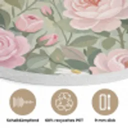 Bloemen - Tuin - Natuur - Kleurrijk Akoestische PET Vilt - Rond klein -closeup_DE