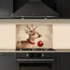 Kerst - Hert - Gewei - Kerstbal - Rendier keuken achterwand spatscherm klein -sfeer1