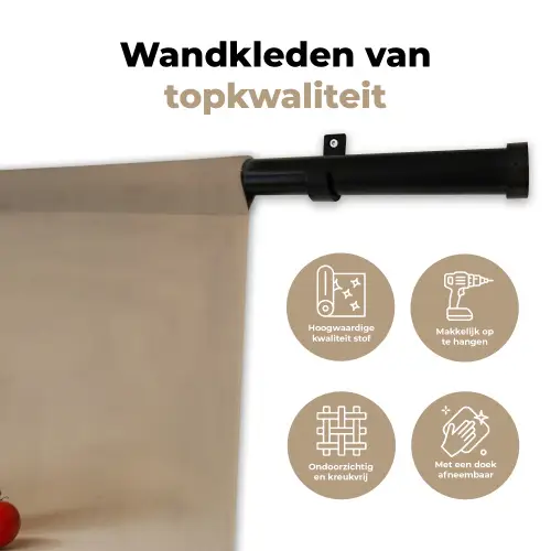 Spaghetti - Melk - Tomaten - Eieren - Brood Wandkleed katoen klein -sfeer2
