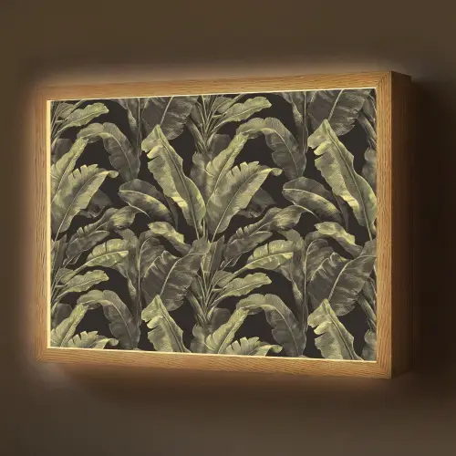 Botanisch - Bladeren - Groen Light Box met batterij (Wandlamp) middel 907 -z3d_website