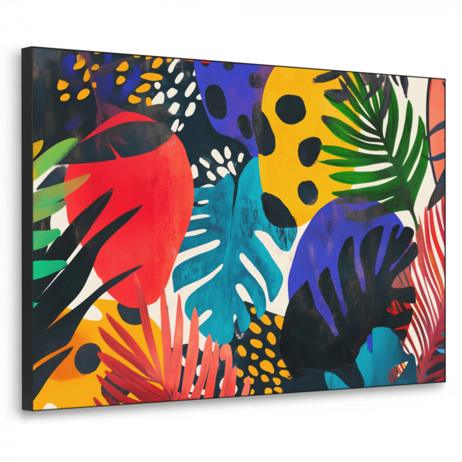 Bladeren - Vormen - Abstract - Kleurrijk Textielframe - compleet frame klein -3d