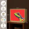 Kikker - Kleurrijk - Strepen - Ogen Light Box met batterij (Wandlamp) middel -USP_websiteoverzichtNL