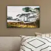 Italiaans landschap parasoldennen - Kunst - Hendrik Voogd - Schilderij - Zwart wit - Oude meesters canvas 2cm klein -sfeer3