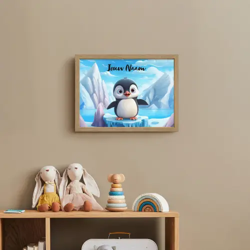 Pinguïn - Meisjes - Pooldieren - Kinderen Light Box met batterij (Wandlamp kind) middel -sfeer2_kind