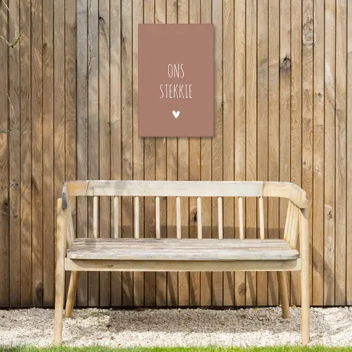 Quotes - Ons stekkie - Spreuken Tuinposter op houten frame 2 cm dik klein -sfeer4
