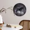Paard - Magisch - Zwart Wandcirkel kunststof plaat 5mm dik klein -sfeer4