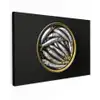 Sardines - Vissen - Rond - Zwart Tuinposter op houten frame 2 cm dik klein -3d