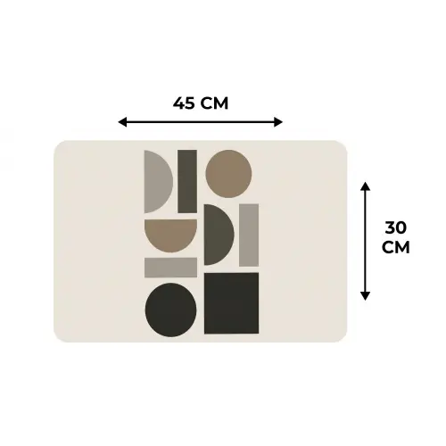 Natuurlijke tinten - Grafisch - Verticale compositie Placemat vinyl groot -specs