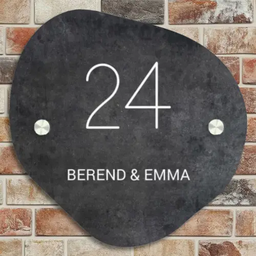Donker steen - Klassiek Naambord Organisch middel -sfeer10