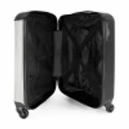 Golven - Ribbels - Wit NBS - Handbagage koffer - Volwassenen Unisex middel -binnenkant