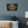 Kerst - Gnomen - Peperkoekhuisje - Rood - Groen poster papier klein -sfeer2