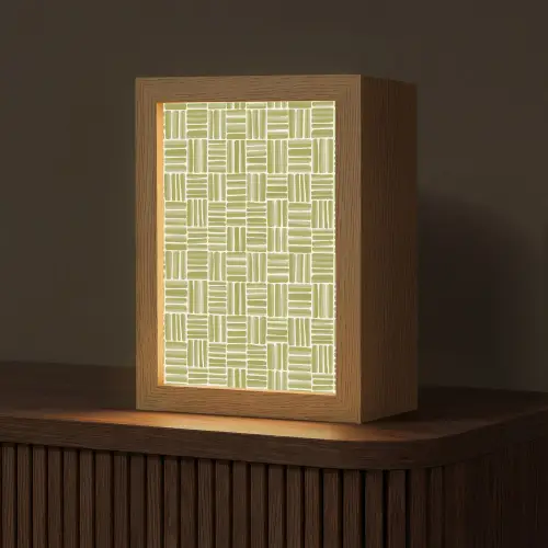 Vlecht - Patroon - Groen Light Box met kabel (Tafellamp) klein 925 -z3d_website