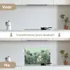 Tropische tuin - Koepelgebouw - Bloemen keuken achterwand spatscherm klein -voor_na_NL