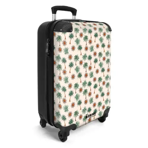 Palmbomen en zonnetjes print NBS - Handbagage koffer - Volwassenen Unisex middel -productfoto_3d