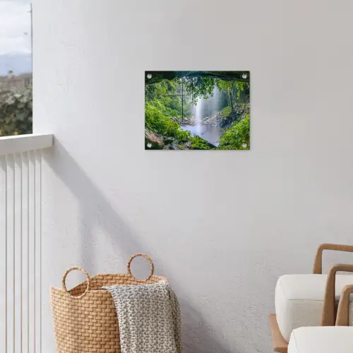 Verborgen Waterval tuinposter los doek klein -sfeer8