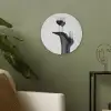 Hak - Wijn - Minimalistisch - Zwart Akoestische PET Vilt - Rond klein -sfeer2