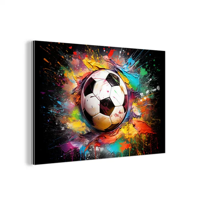 Voetbal - Verf - Kleuren - Zwart - Wit aluminium wit klein -3d