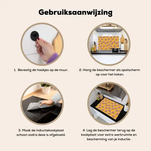 Geel - Rolschaatsen - Patroon Inductie beschemer met haakjes klein 777 -ky-gebruik-nl
