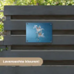 Lelies - Blauw - Glazen tuinposter los doek klein -sfeer3