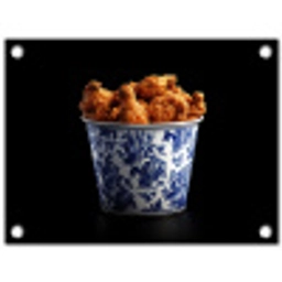 Kip - Bucket - Delfts blauw - Lekker tuinposter los doek klein -3d