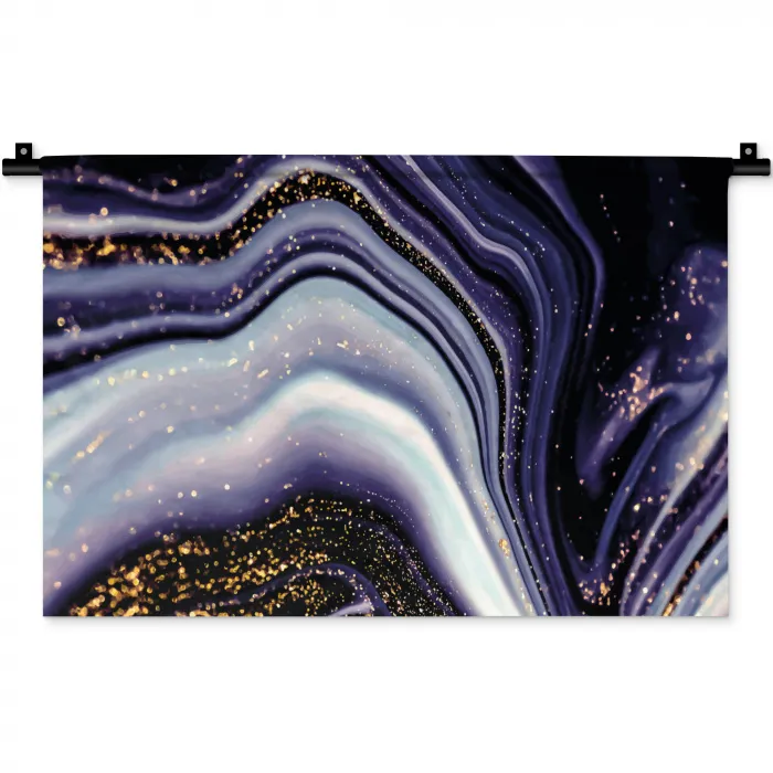 Marmer - Paars - Luxe - Marmerlook - Glitter Wandkleed katoen klein -zz3d