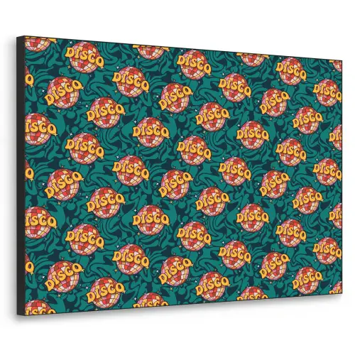 Groen - Disco - Patroon Textielframe zwart klein 947 -3d