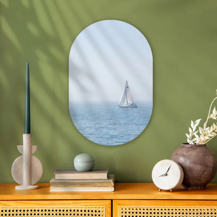 Horizon - Zeilboot - Zee Wandcirkel Ovaal Forex klein -sfeer2