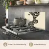 Beige - Lijnen - Golvend -  Abstract keuken achterwand spatscherm klein -usp_NL