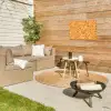 Terrazzo -  Patroon - Okergeel Tuinposter op houten frame 2 cm dik klein 845 -sfeer2