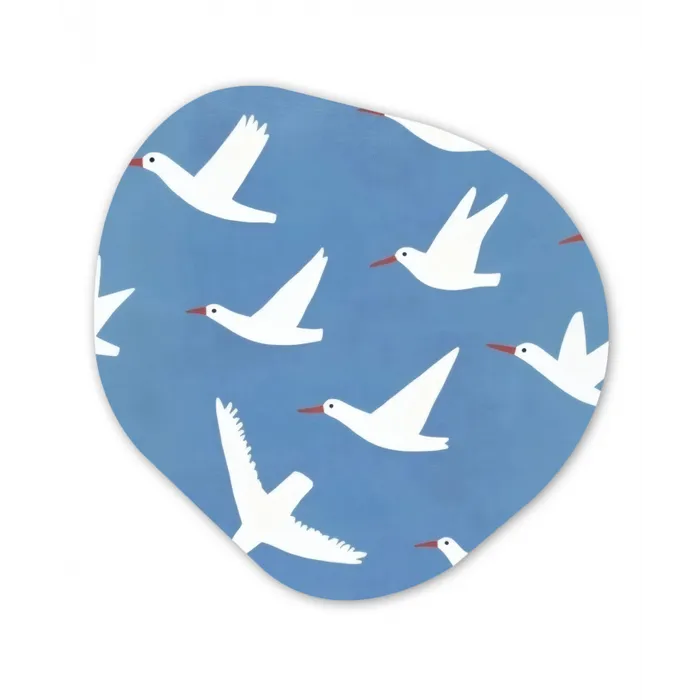 Vogels - Wit - Patroon Wandcirkel Organisch Forex 3mm klein -3d