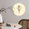 Zwart - Narcis - Illustratie Wandcirkel behangsticker klein -sfeer3