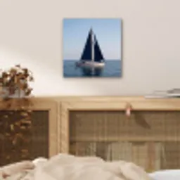 Zeilboot - Zee - Blauw aluminium wit klein -sfeer3