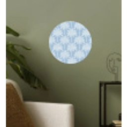 Palmboom - Modern - Blauw Wandcirkel behangsticker klein 186 -sfeer2