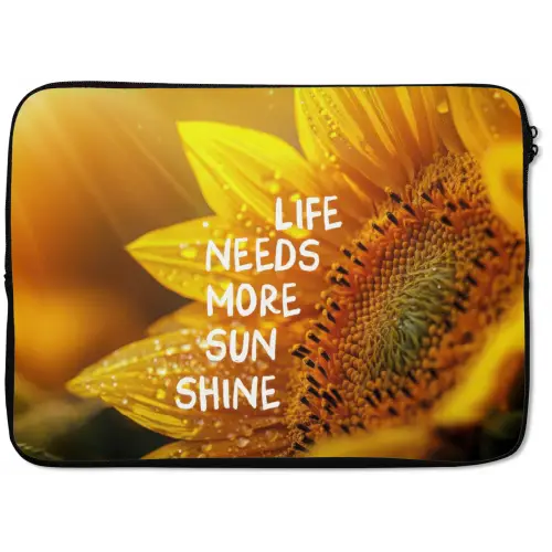 Zonnebloem - Close up - Geel - Quote laptophoes neopreen klein -zkaufland3dotto