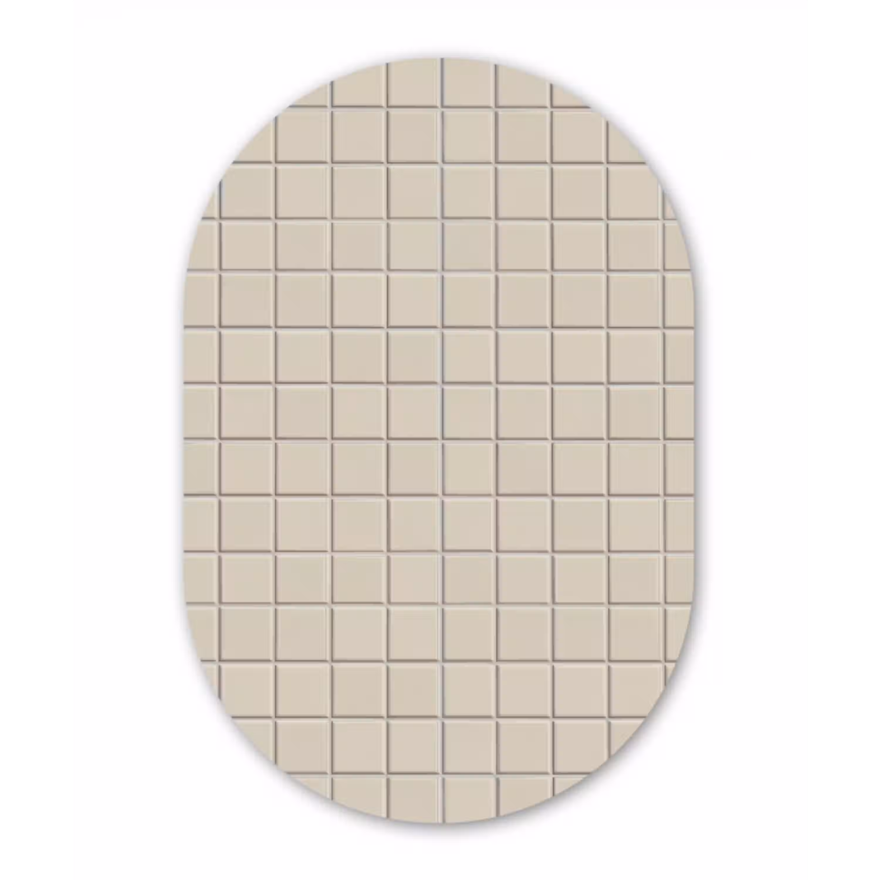 Patroon - Tegels - Taupe Wandcirkel Ovaal Aluminium middel 839 -3d