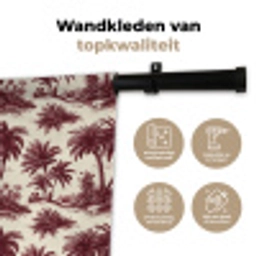 Tropisch - Geometrisch - Bordeauxrood Wandkleed katoen klein 269 -sfeer2