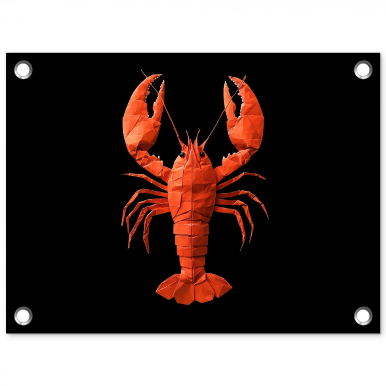 Kreeft - Papier - Origami papier - Rood tuinposter los doek klein -3d