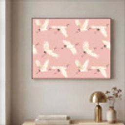 Modern - Kraanvogels - Roze Textielframe zwart klein 947 -sfeer2