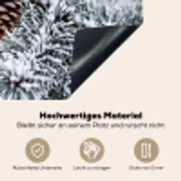 Dennenappel - Tak - Sneeuw - Winter - Sfeervol Inductie beschemer met haakjes klein -ky-onderkant-de