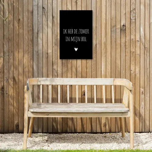 Ik heb de zomer in mijn bol - Quotes - Spreuken - André Hazes Tuinposter op houten frame 2 cm dik klein -sfeer4