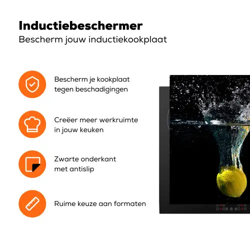 Citroen - Fruit - Stilleven - Water - Geel Inductie beschermer vinyl 3mm klein -zzzzzzz-td-ups