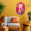 Geit - Hoorns - Kimono - Kleurrijk Wandcirkel Ovaal Forex klein -sfeer4
