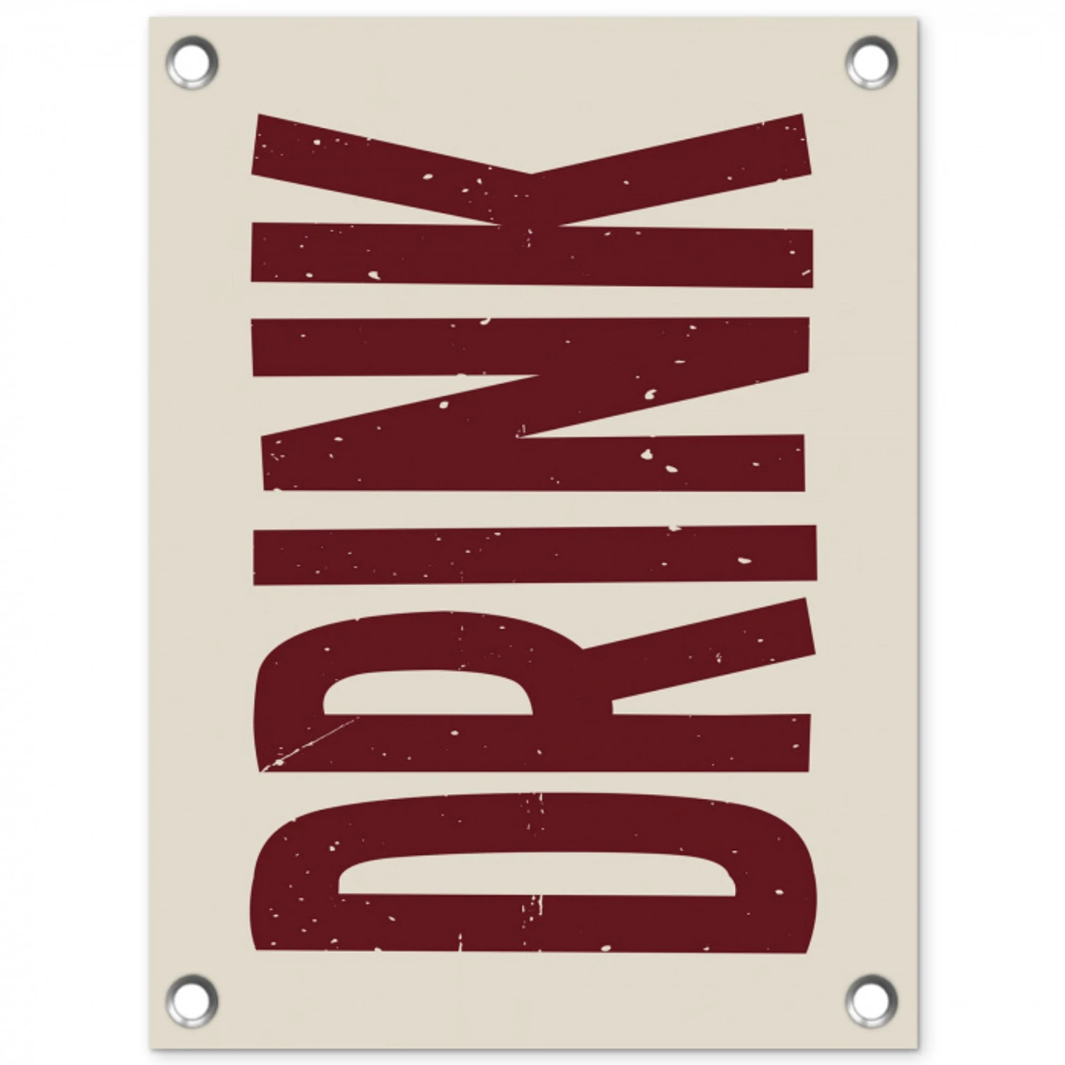 Rood - Vintage - Decoratie - Japandi tuinposter los doek klein -3d