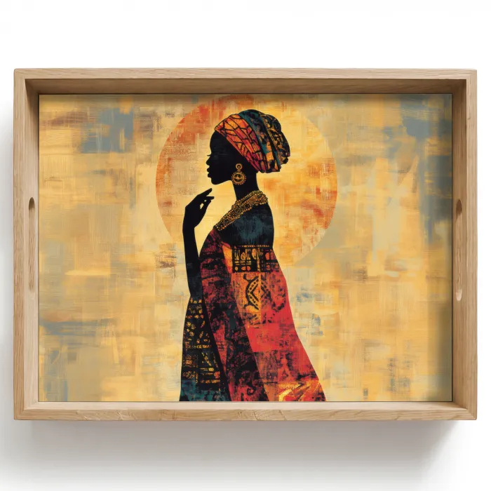 Vrouw - Silhouet - Patronen - Sierlijk Dienblad Rechthoek middel -z3d_shopping