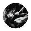 Drummer - Zwart - Drumstel Wandcirkel aluminium klein -3d