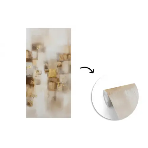 Abstracte vierkanten - Aardetonen - Mistig fotobehang vinyl groot -3d