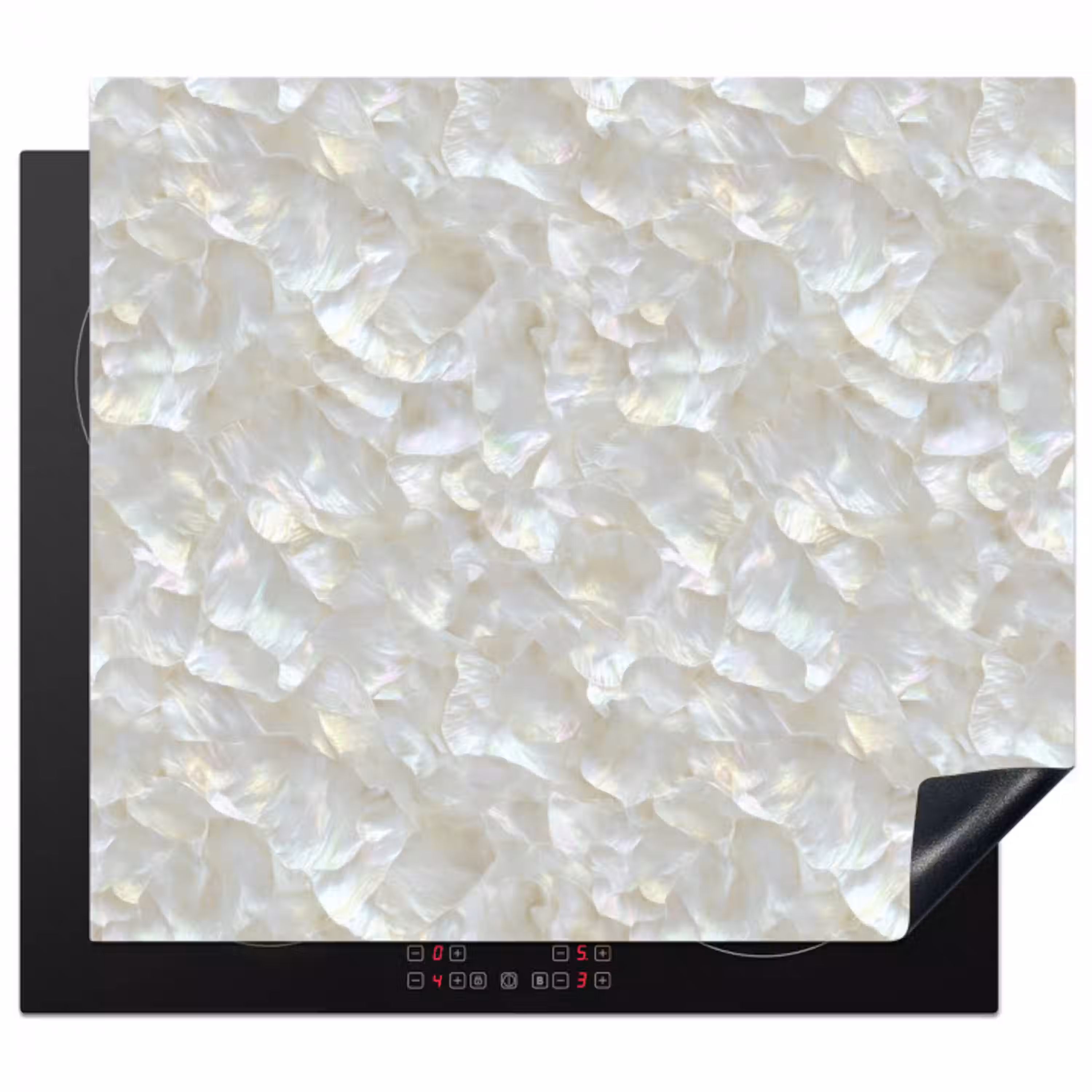 Parelmoerglans - Wit - Schelp Inductie beschermer vinyl 3mm middel 274 -3d